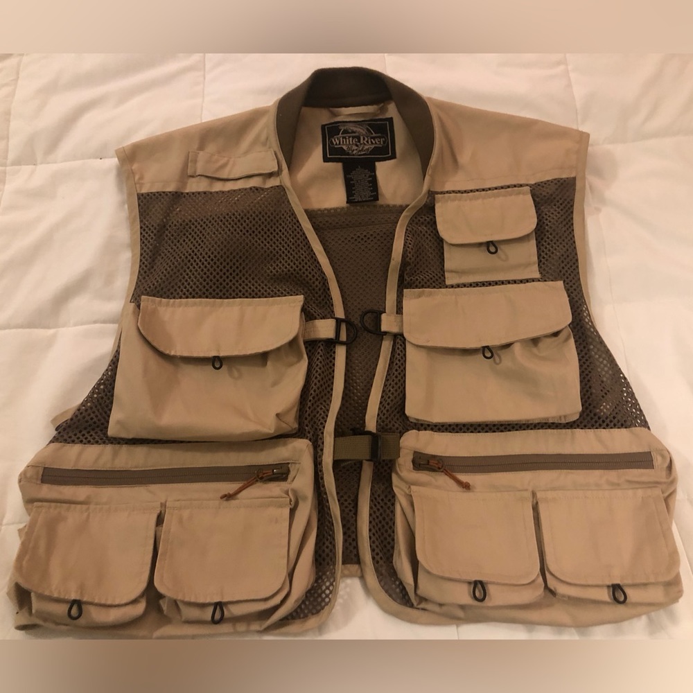 White River Fly Shop Vest Tan L